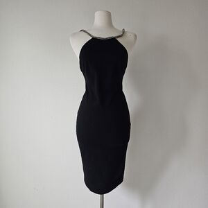 Forever 21 Rhinestone strap little black dress XS